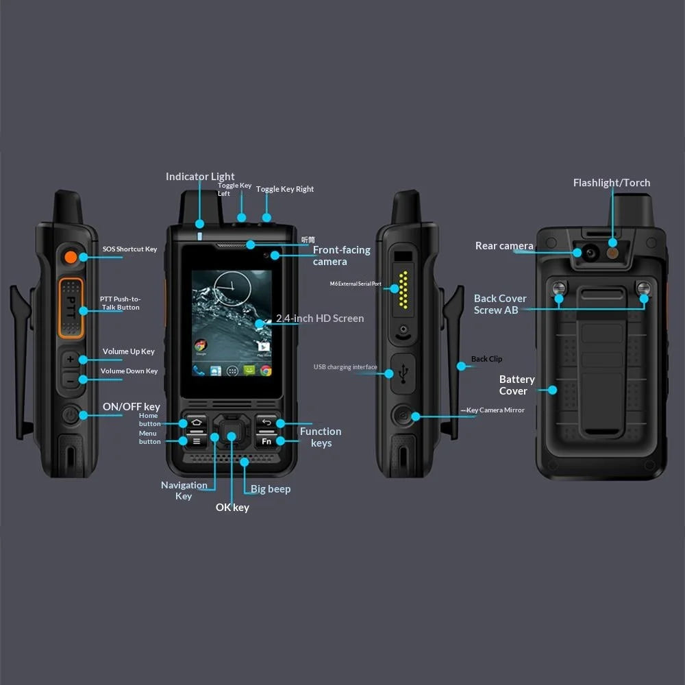 UNIWA B8000 2.4 Inch Smart Phone MT6739 1+8GB IP68 4G Waterproof Rugged Mobile Phone - 3
