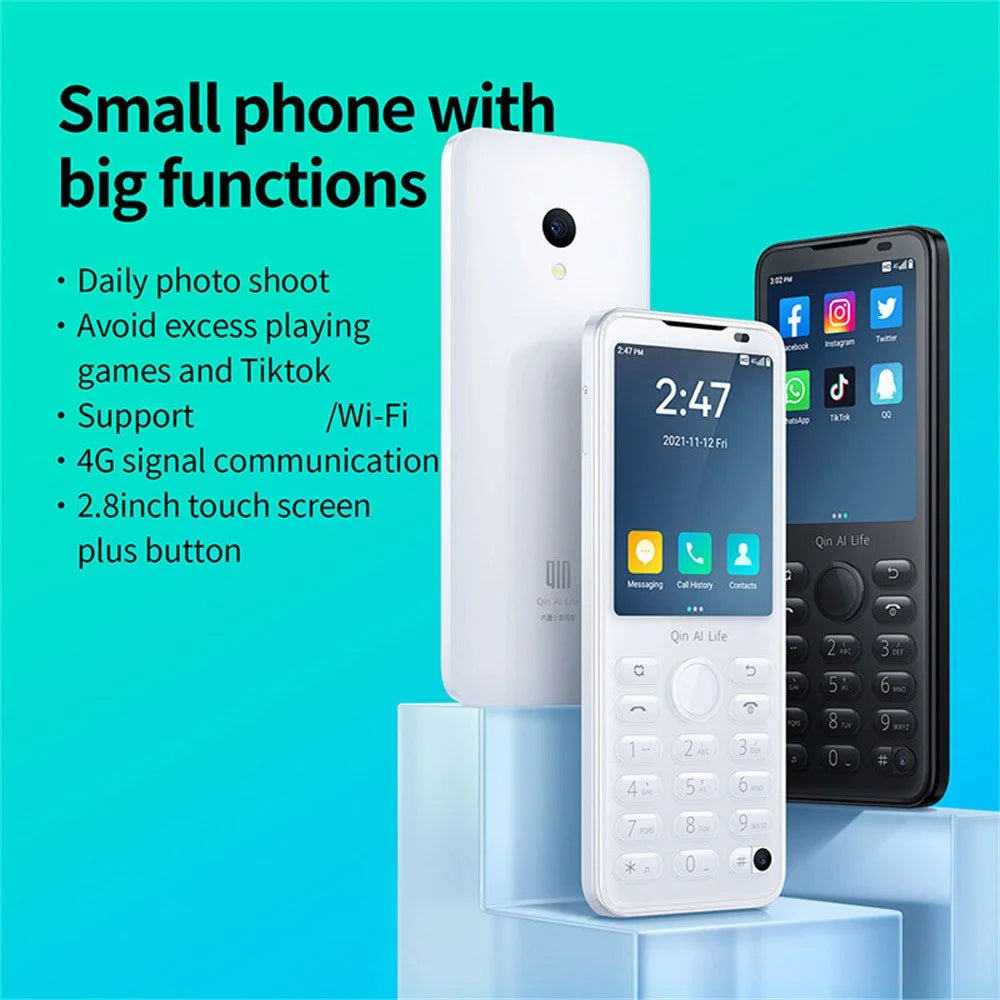 Qin F21 Pro Smart Keypad Phone 5MP Rear + 2MP Front Camera 2.8 Inch Touchscreen Android 11 Cellphone, 3GB+32GB - White - 3