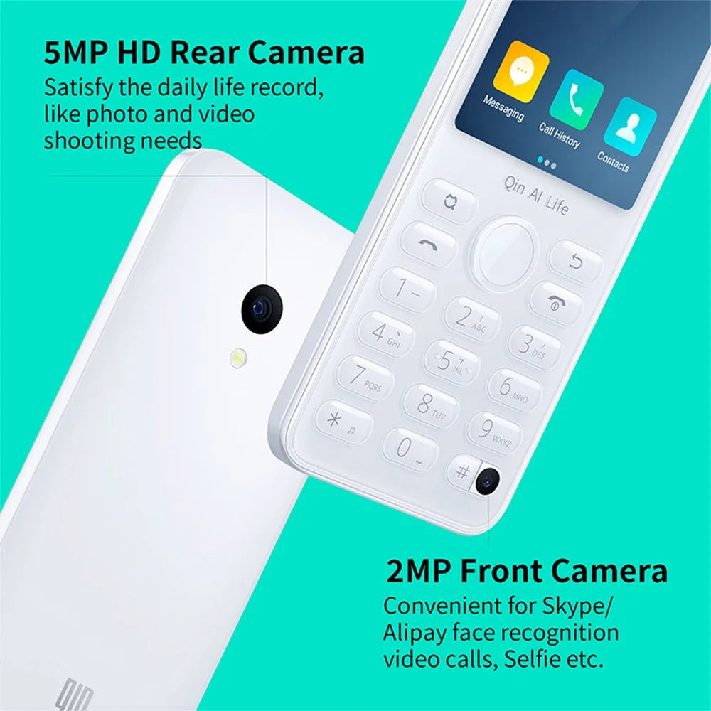 Qin F21 Pro Smart Keypad Phone 5MP Rear + 2MP Front Camera 2.8 Inch Touchscreen Android 11 Cellphone, 3GB+32GB - White - 7
