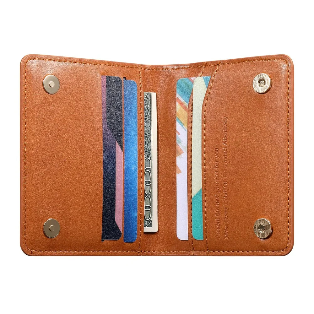 KB-79 Zipper Wallet Card Holder PU Leather Ultra-thin Card Bag - Brown - 4