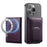 MC-W37 PU Leather Flip Card Holder Kickstand Magnetic Card Case - Purple - 7