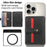 MC-W30 Magnetic Card Holder Button PU Leather Card Bag - Black - 5