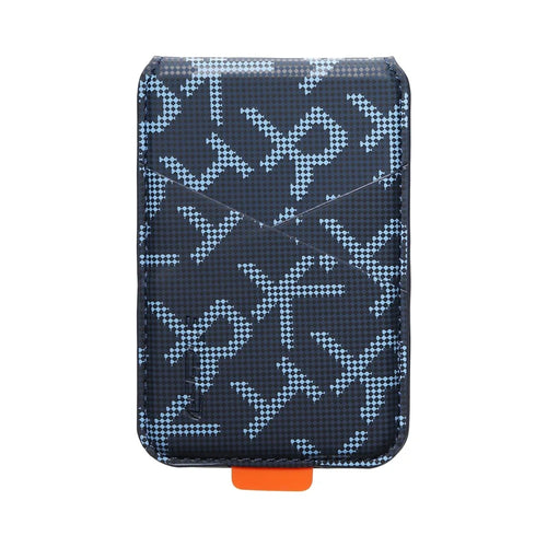 ESEBLE S5 RFID Blocking Magnetic Card Holder Kickstand Letter Print Leather Phone Wallet Compatible with MagSafe - Sapphire - 1