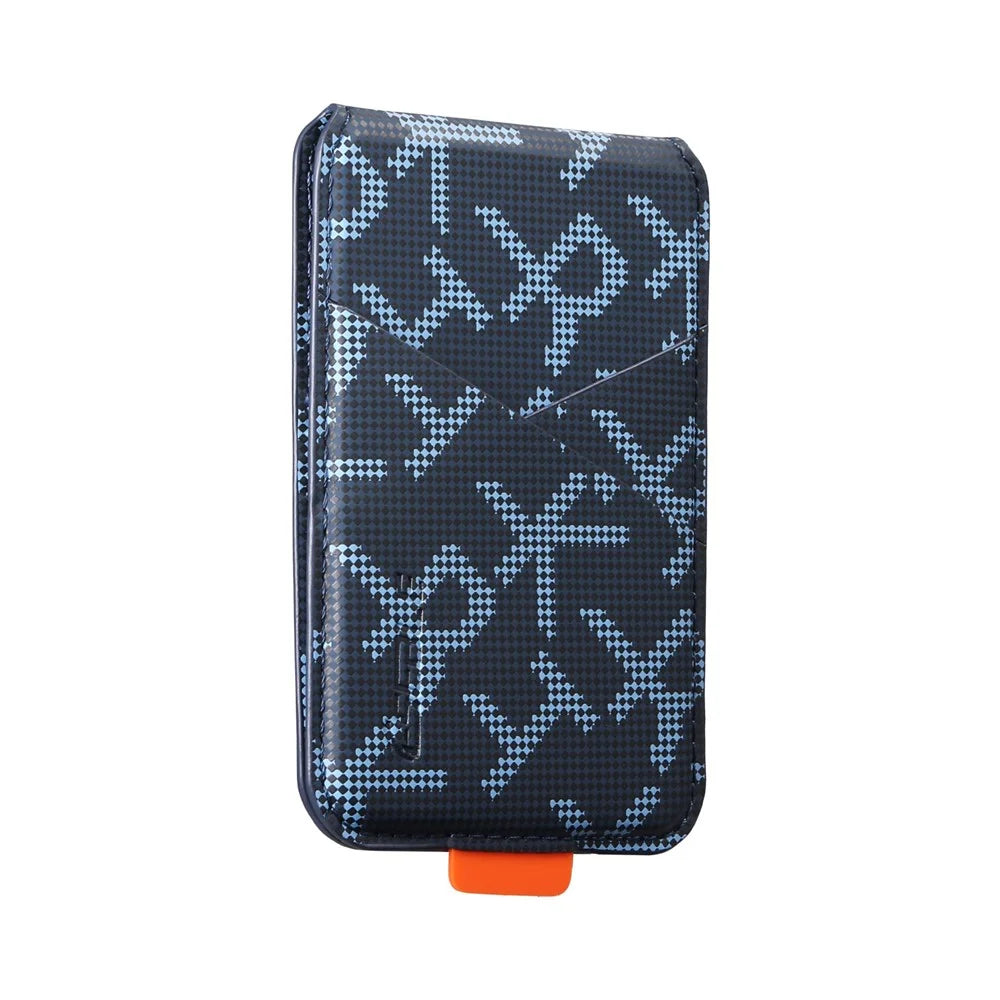 ESEBLE S5 RFID Blocking Magnetic Card Holder Kickstand Letter Print Leather Phone Wallet Compatible with MagSafe - Sapphire - 4