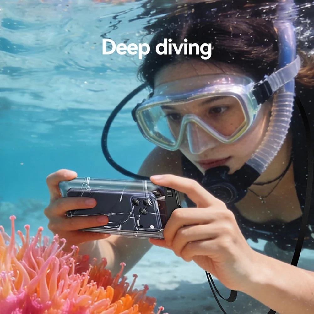 USAMS YD016 Touch Screen Underwater Pouch for Phones Up To 7.2 Inch IPX8 Waterproof Bag with Lanyard - Transparent - 5