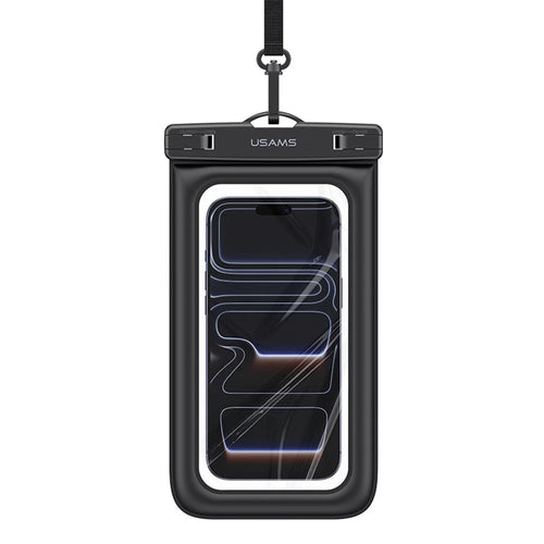 USAMS YD017 IPX8 Waterproof Bag for Phones Up To 7.2 Inch 3D Air Cushion Touch Screen Floating Case - Black - 1