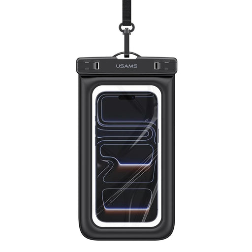 USAMS YD017 IPX8 Waterproof Bag for Phones Up To 7.2 Inch 3D Air Cushion Touch Screen Floating Case - Black - 1