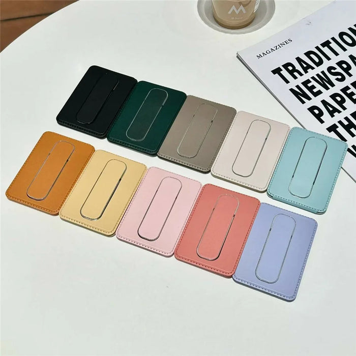 3-in-1 Magnetic Card Wallet Kickstand Multi-function Phone Grip Card Holder - Mint Green - 5