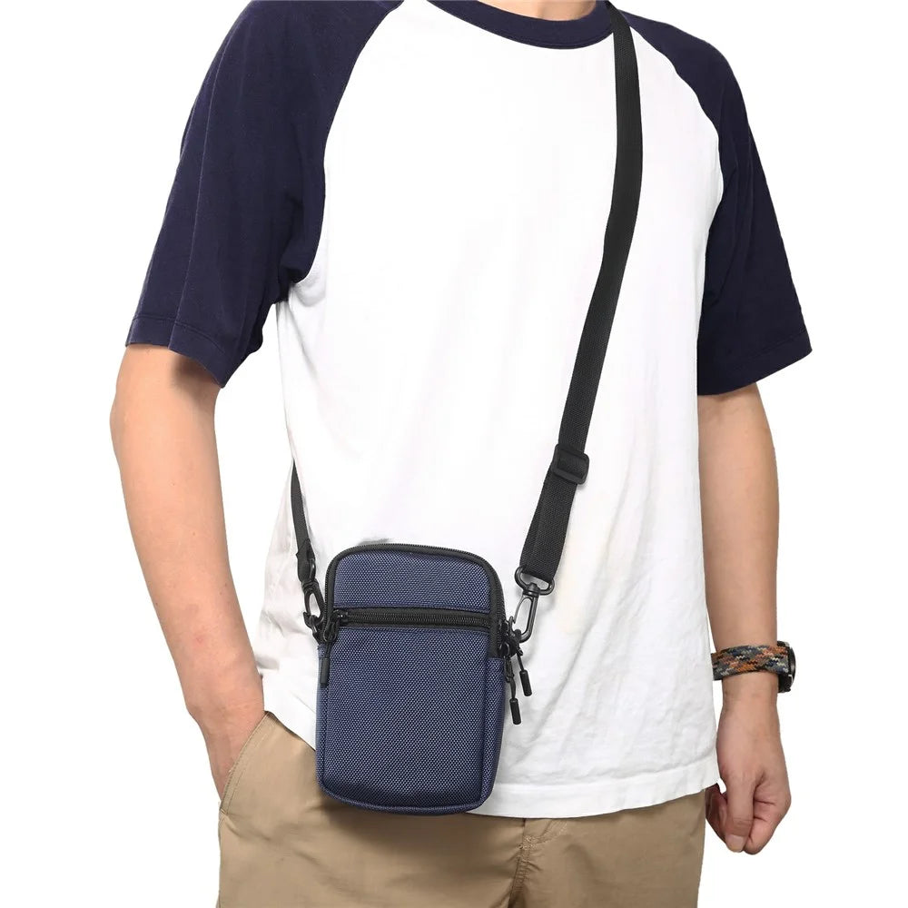 Universal Nylon Belt Bag Crossbody Bag Waterproof Phone Pouch Men Outdoor Sports Travel Shoulder Bag - Royal Blue - 2