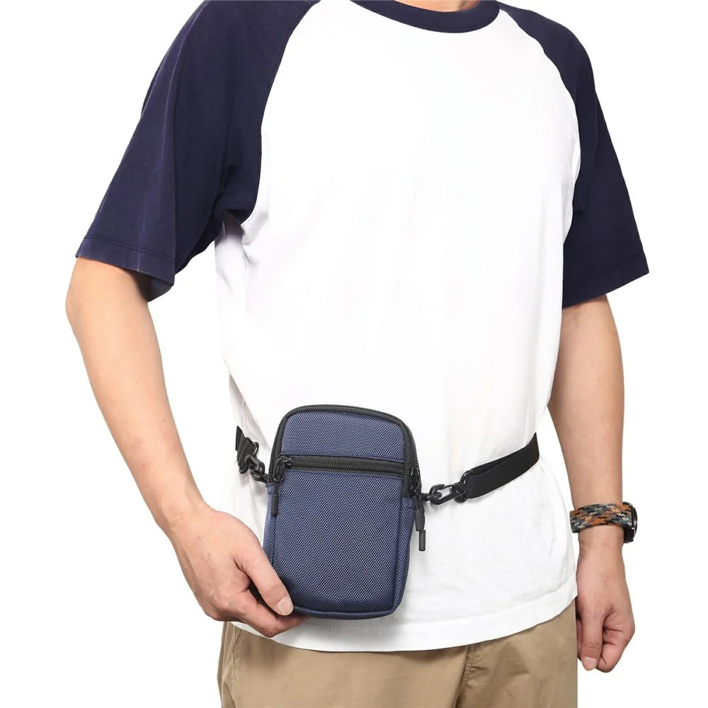 Universal Nylon Belt Bag Crossbody Bag Waterproof Phone Pouch Men Outdoor Sports Travel Shoulder Bag - Royal Blue - 3