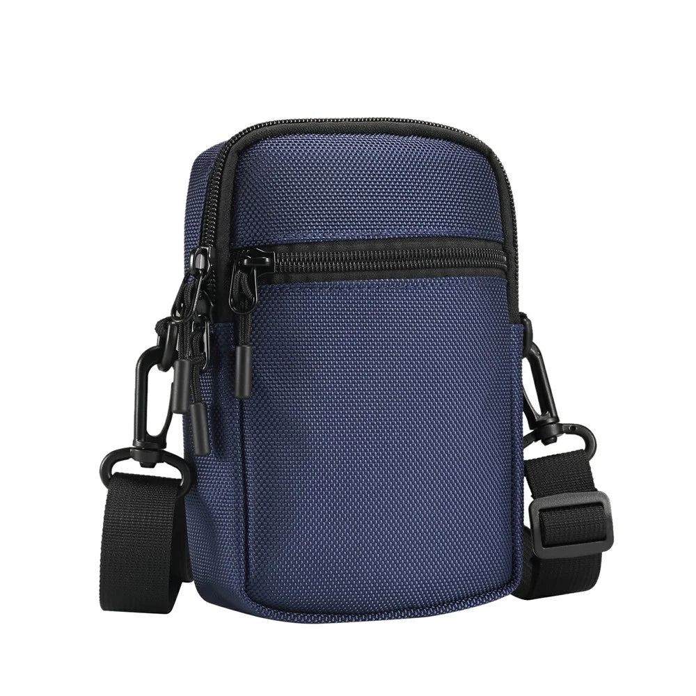 Universal Nylon Belt Bag Crossbody Bag Waterproof Phone Pouch Men Outdoor Sports Travel Shoulder Bag - Royal Blue - 7