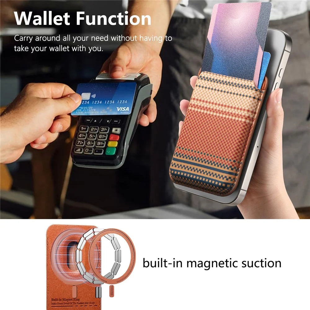 MC-W39 Magnetic Card Holder Slim Phone Wallet Compatible with MagSafe - Brown - 7
