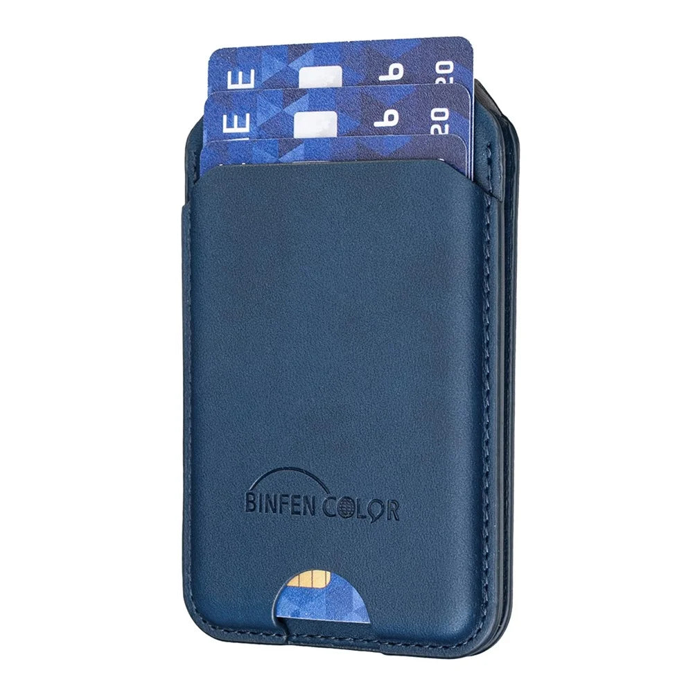 BINFEN COLOR BFK49 Magnetic Card Holder with RFID Blocking Phone Kickstand, Holds up to 7 Cards - Dark Blue - 3