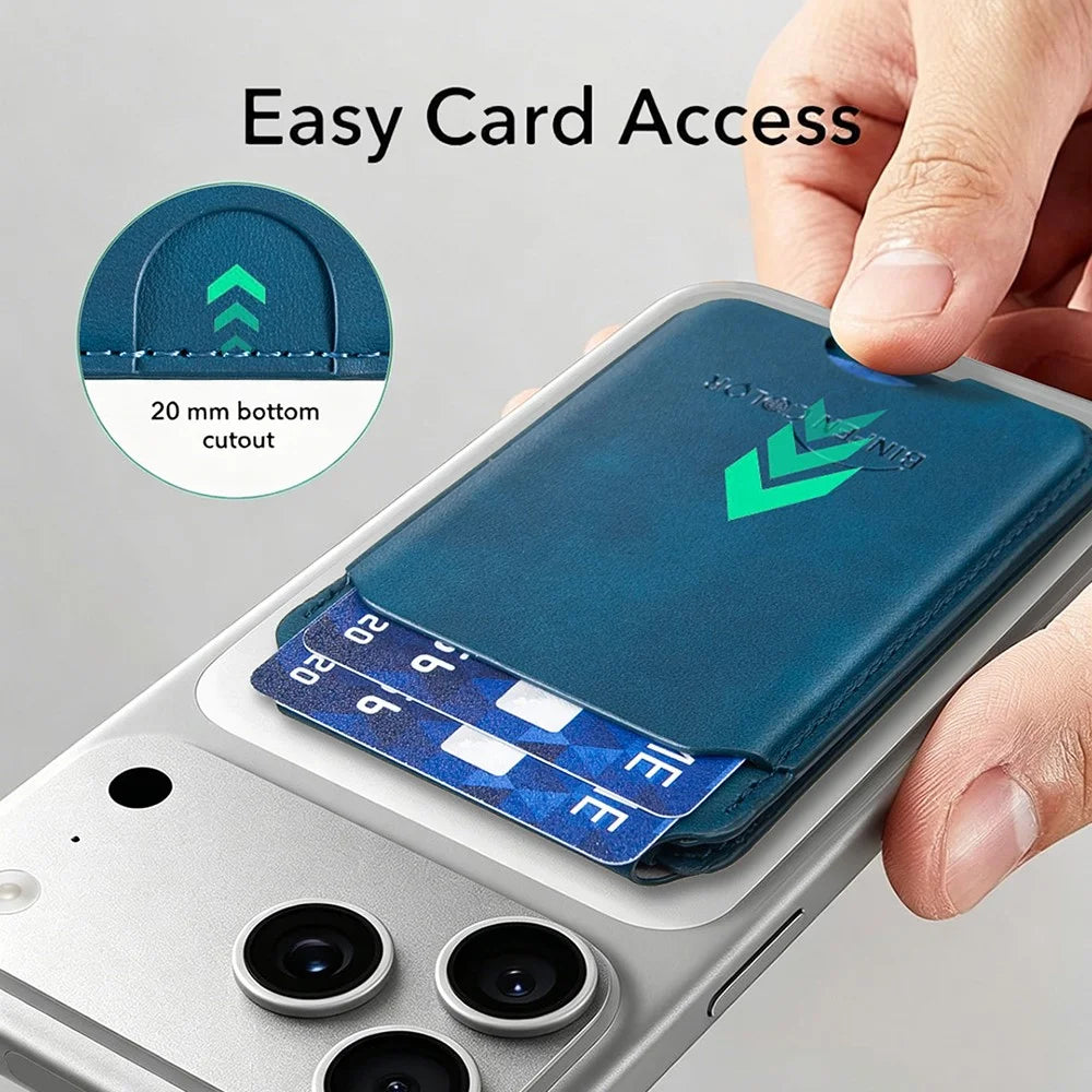 BINFEN COLOR BFK49 Magnetic Card Holder with RFID Blocking Phone Kickstand, Holds up to 7 Cards - Dark Blue - 5