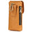Vintage Cowhide Leather Waist Bag Cellphone Loop Holster Men Belt Bag Two Phones Zipper Pouch - Brown - 2