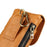 Vintage Cowhide Leather Waist Bag Cellphone Loop Holster Men Belt Bag Two Phones Zipper Pouch - Brown - 4