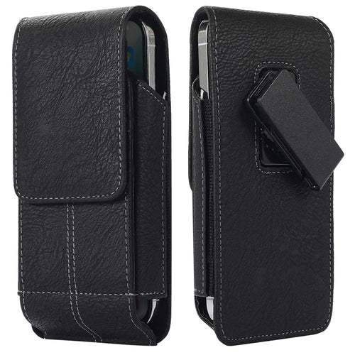 AH-8 6.0-7.0inch Cell Phone PU Leather Waist Bag Card Holder Holster with Rotating Back Clip - 1