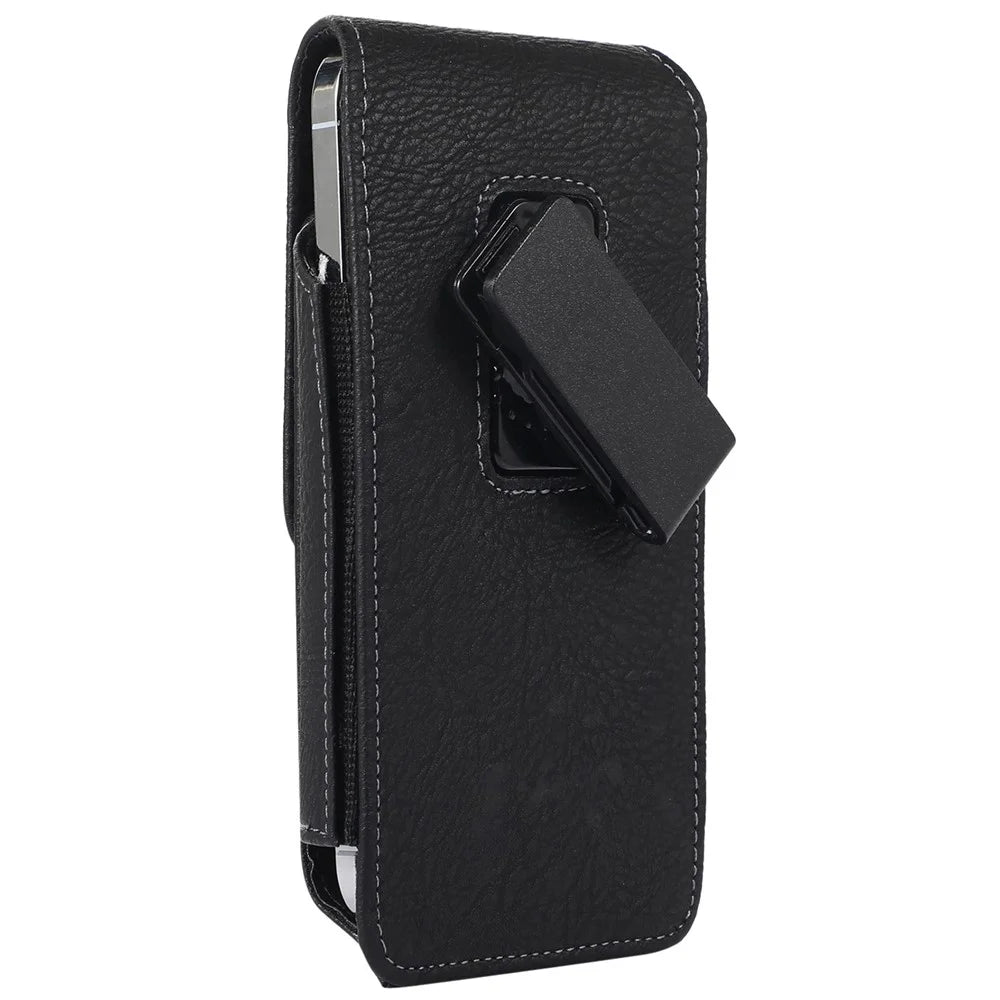 AH-8 6.0-7.0inch Cell Phone PU Leather Waist Bag Card Holder Holster with Rotating Back Clip - 3