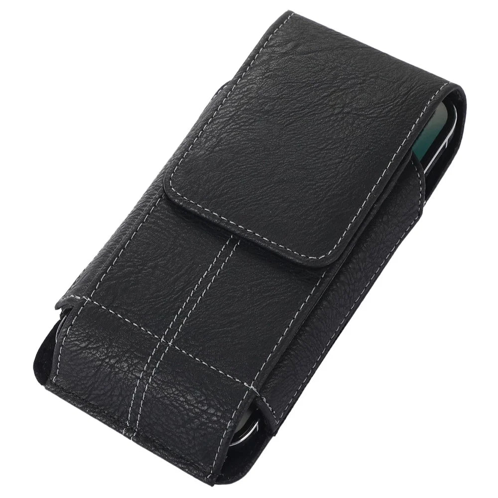 AH-8 6.0-7.0inch Cell Phone PU Leather Waist Bag Card Holder Holster with Rotating Back Clip - 4