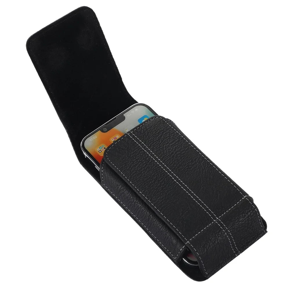 AH-8 6.0-7.0inch Cell Phone PU Leather Waist Bag Card Holder Holster with Rotating Back Clip - 7