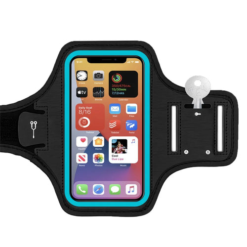 Outdoor Sports Running Arm Bag for Under 6.5" Cell Phone Armband Fitness Workouts Arm Pouch Mobile Phone Holder - Blue - 1