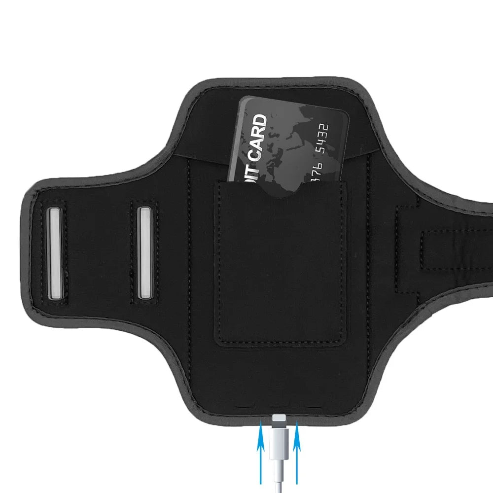 Outdoor Sports Running Arm Bag for Under 6.5" Cell Phone Armband Fitness Workouts Arm Pouch Mobile Phone Holder - Blue - 3