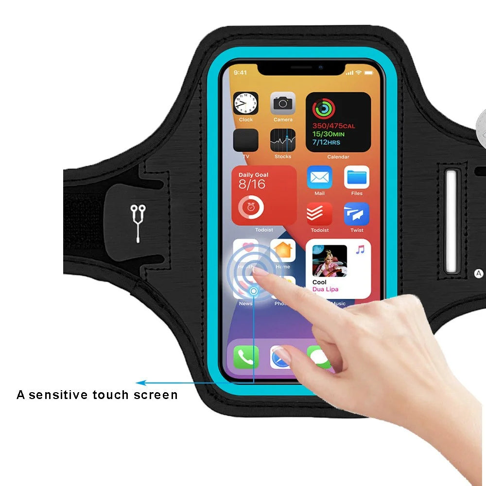 Outdoor Sports Running Arm Bag for Under 6.5" Cell Phone Armband Fitness Workouts Arm Pouch Mobile Phone Holder - Blue - 5