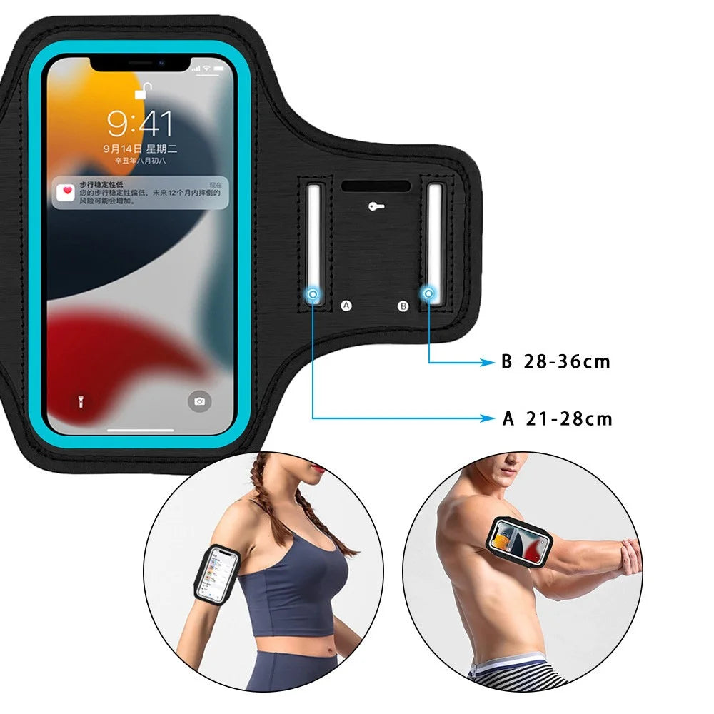 Outdoor Sports Running Arm Bag for Under 6.5" Cell Phone Armband Fitness Workouts Arm Pouch Mobile Phone Holder - Blue - 7