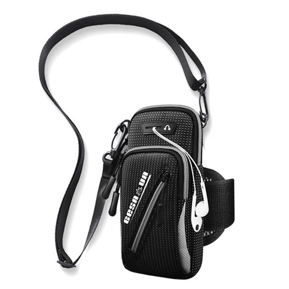 Sports Running Breathable Arm Bag Fitness Phone Storage Pouch Crossbody Bag for Phone within 7.2-inch - Grey - 1