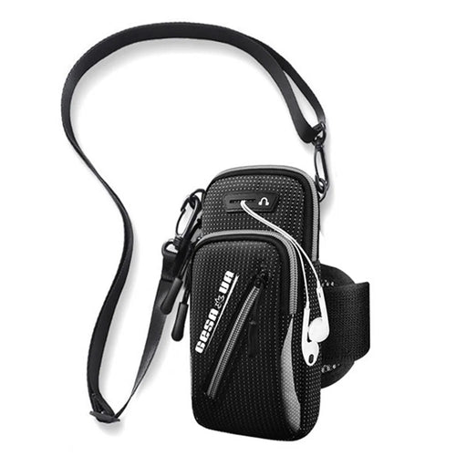 Sports Running Breathable Arm Bag Fitness Phone Storage Pouch Crossbody Bag for Phone within 7.2-inch - Grey - 1