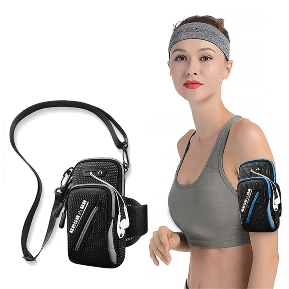 Sports Running Breathable Arm Bag Fitness Phone Storage Pouch Crossbody Bag for Phone within 7.2-inch - Grey - 2