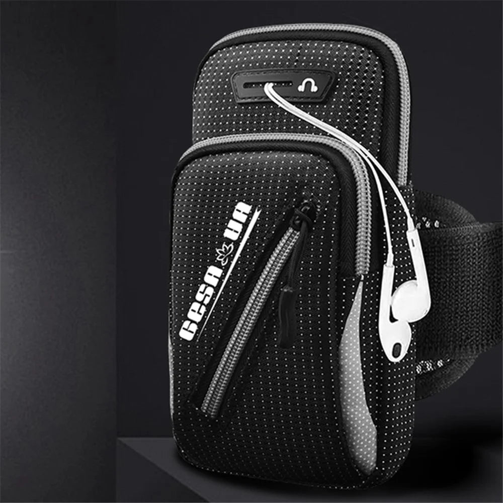 Sports Running Breathable Arm Bag Fitness Phone Storage Pouch Crossbody Bag for Phone within 7.2-inch - Grey - 6