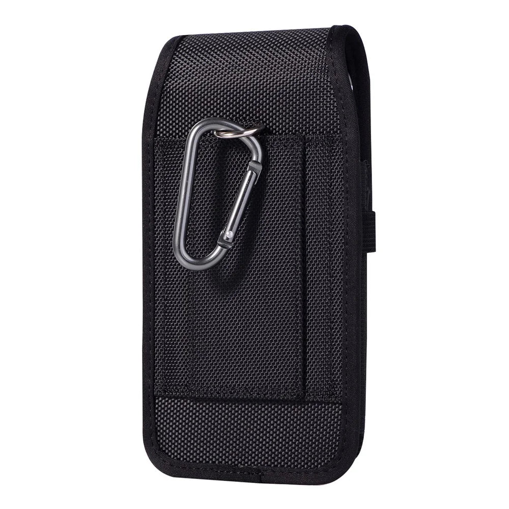 6.0 inch Universal Cell Phone Pouch Nylon Holster Case Waist Clip-On Holster Bag Card Storage Pocket Holder - 2