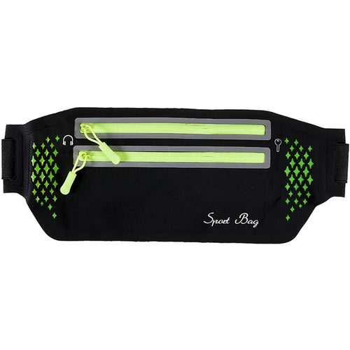 Ultra-thin Dual Zipper Outdoor Running Sports Waist Bag 7.2-inch Phone Storage Fanny Pack - Black - 1