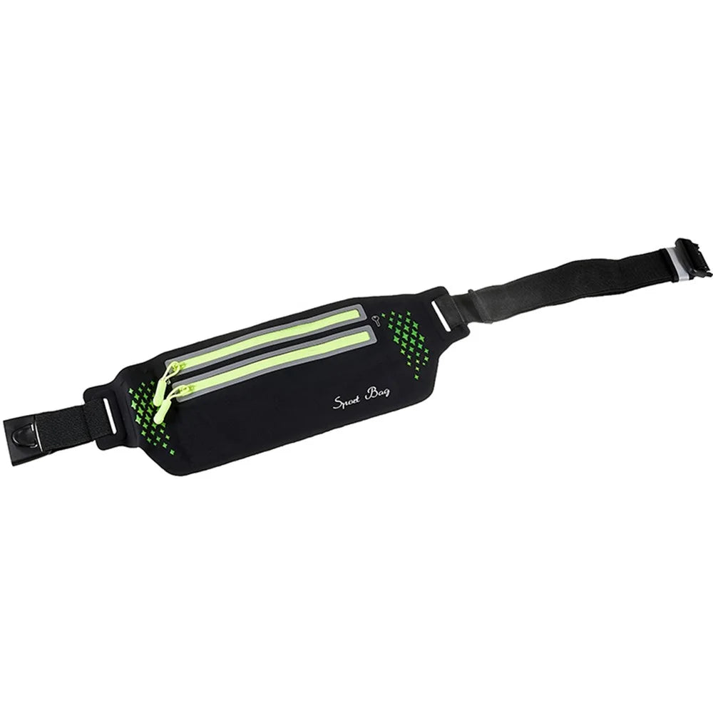 Ultra-thin Dual Zipper Outdoor Running Sports Waist Bag 7.2-inch Phone Storage Fanny Pack - Black - 3