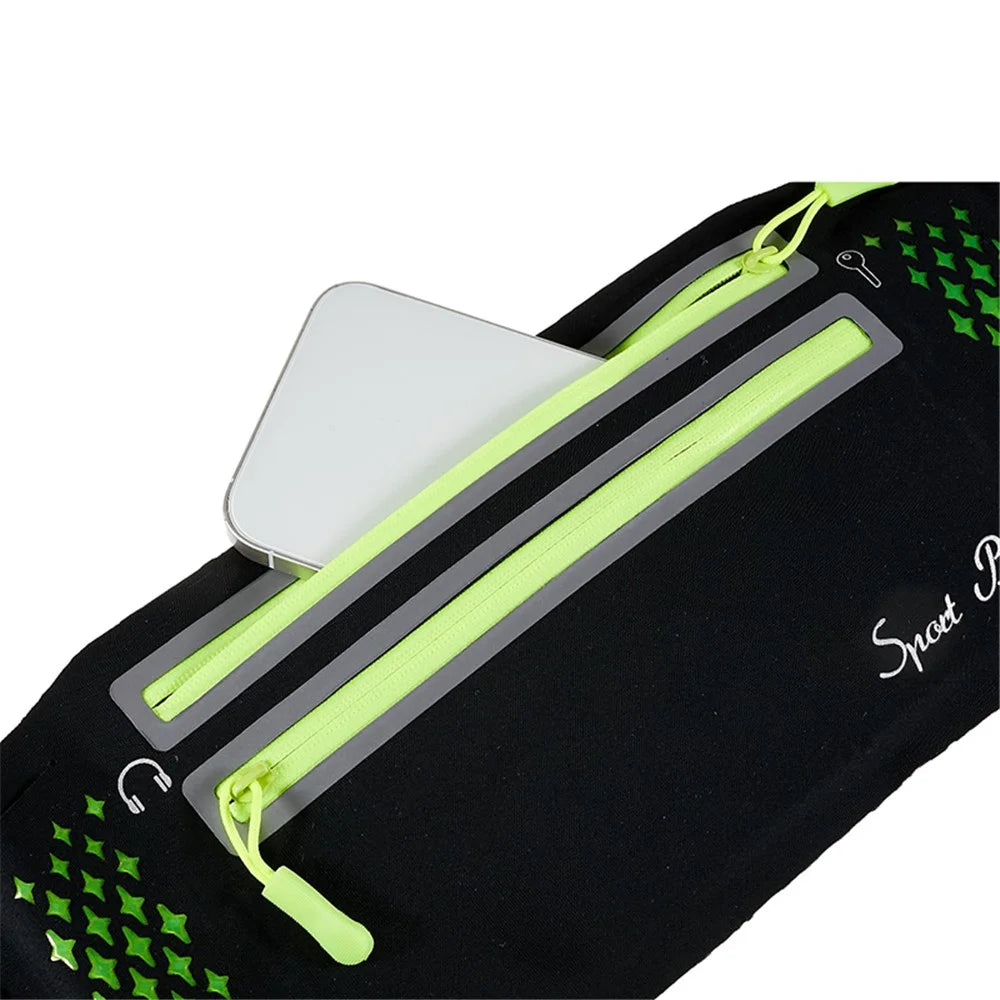Ultra-thin Dual Zipper Outdoor Running Sports Waist Bag 7.2-inch Phone Storage Fanny Pack - Black - 5