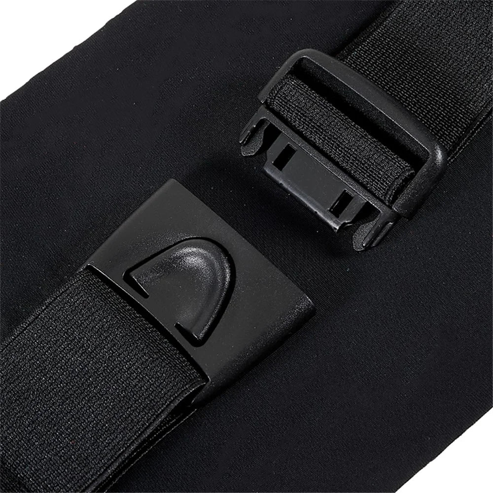 Ultra-thin Dual Zipper Outdoor Running Sports Waist Bag 7.2-inch Phone Storage Fanny Pack - Black - 6