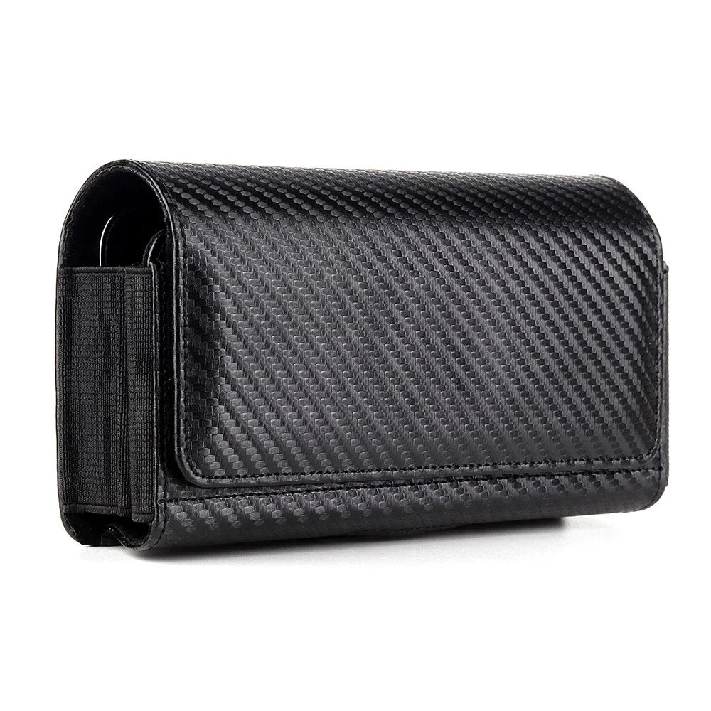 17.2 x 9.5 x 4cm Dual Smartphone Belt Pouch Horizontal Cell Phones PU Leather Waist Phone Bag - 1
