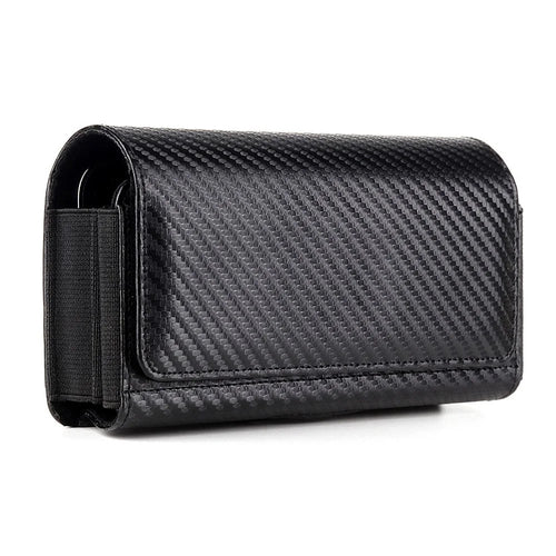 17.2 x 9.5 x 4cm Dual Smartphone Belt Pouch Horizontal Cell Phones PU Leather Waist Phone Bag - 1