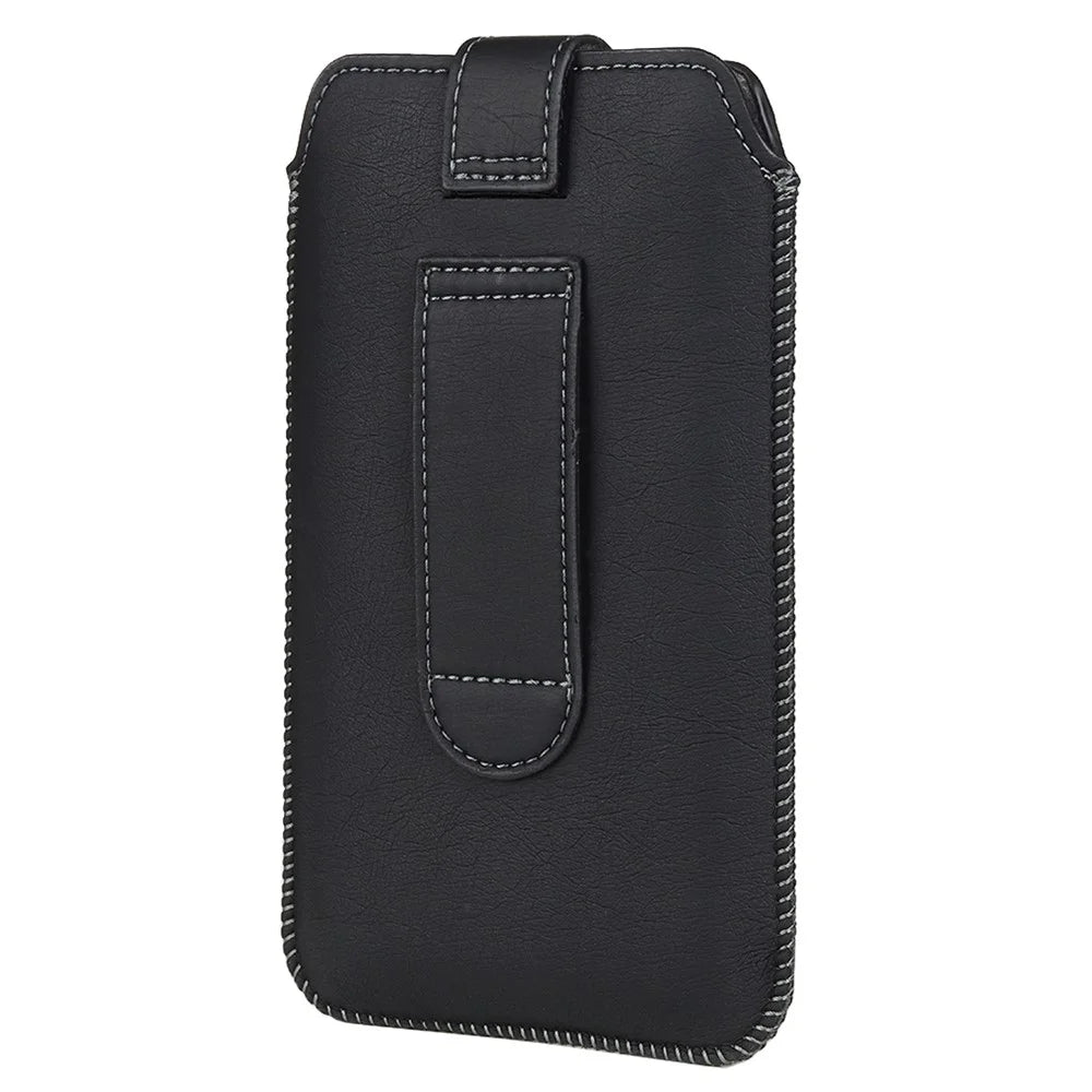 18.5 x 10.8cm Vertical Phone Belt Bag for 7.0 inch Mobile Phones Waist Pouch Universal PU Leather Phone Holder - 2
