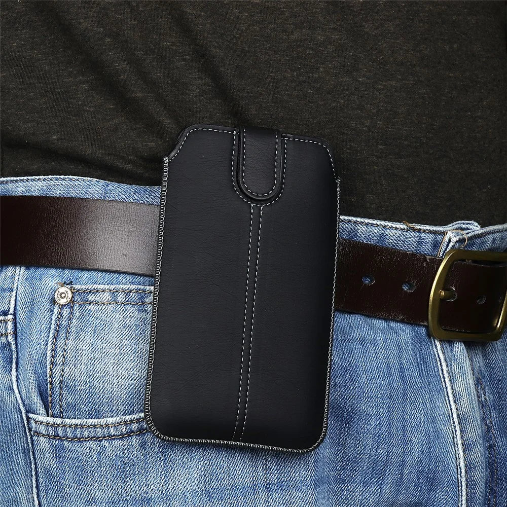 18.5 x 10.8cm Vertical Phone Belt Bag for 7.0 inch Mobile Phones Waist Pouch Universal PU Leather Phone Holder - 3