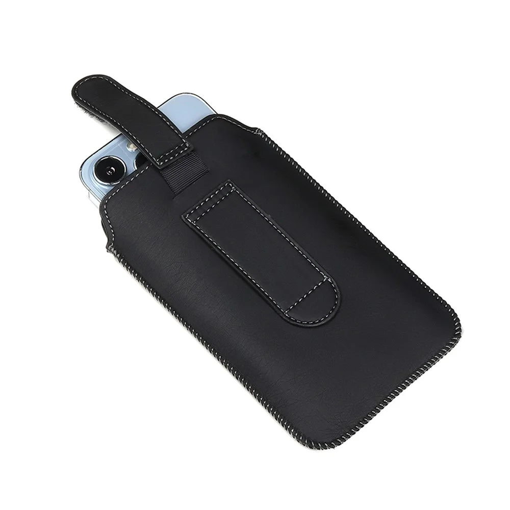 18.5 x 10.8cm Vertical Phone Belt Bag for 7.0 inch Mobile Phones Waist Pouch Universal PU Leather Phone Holder - 6