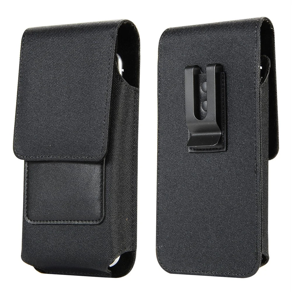 Phone Holster Waist Bag for 5.5-6.5 inch Phone , Nylon+PU Leather Card Holder Pouch, Size: 16.5*8.6*2CM - 1