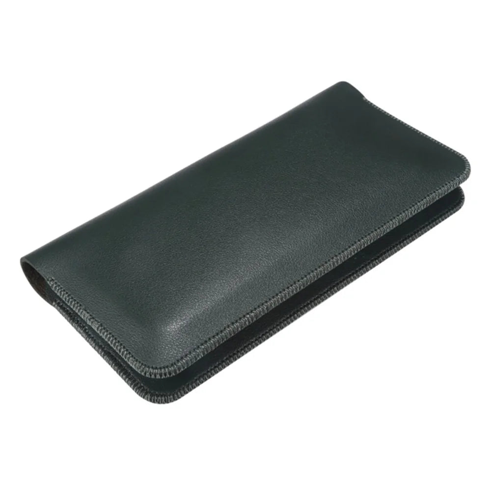 19.5x10x0.7cm PU Leather Phone Wallet Storage Bag Card Holder Handbag for 6.7-6.9 inch Phone, Size XL - Midnight Green - 2