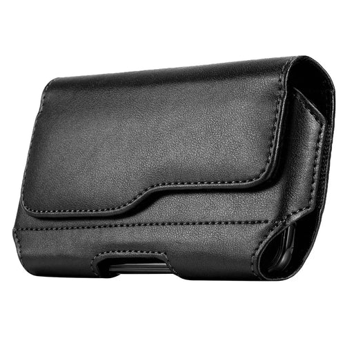 Horizontal Phone Belt Bag Shockproof PU Leather Waist Pouch for Universal Cell Phones - M / 3.5-4 inch - 1