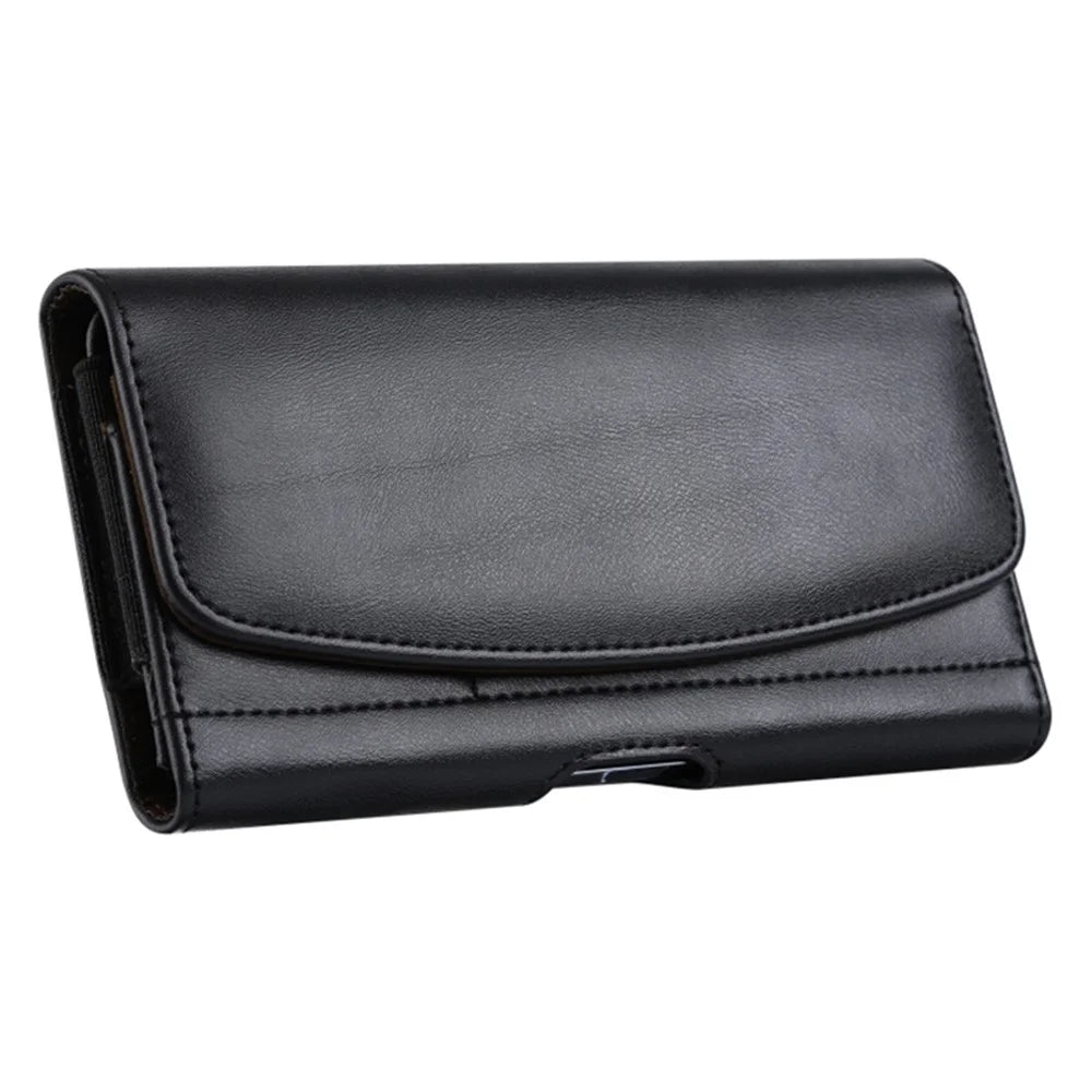 Card Slots Cell Phone Belt Bag Anti-Drop PU Leather Waist Phone Pouch with Magnetic Closure - M / 3.5-4.0 inch - 7