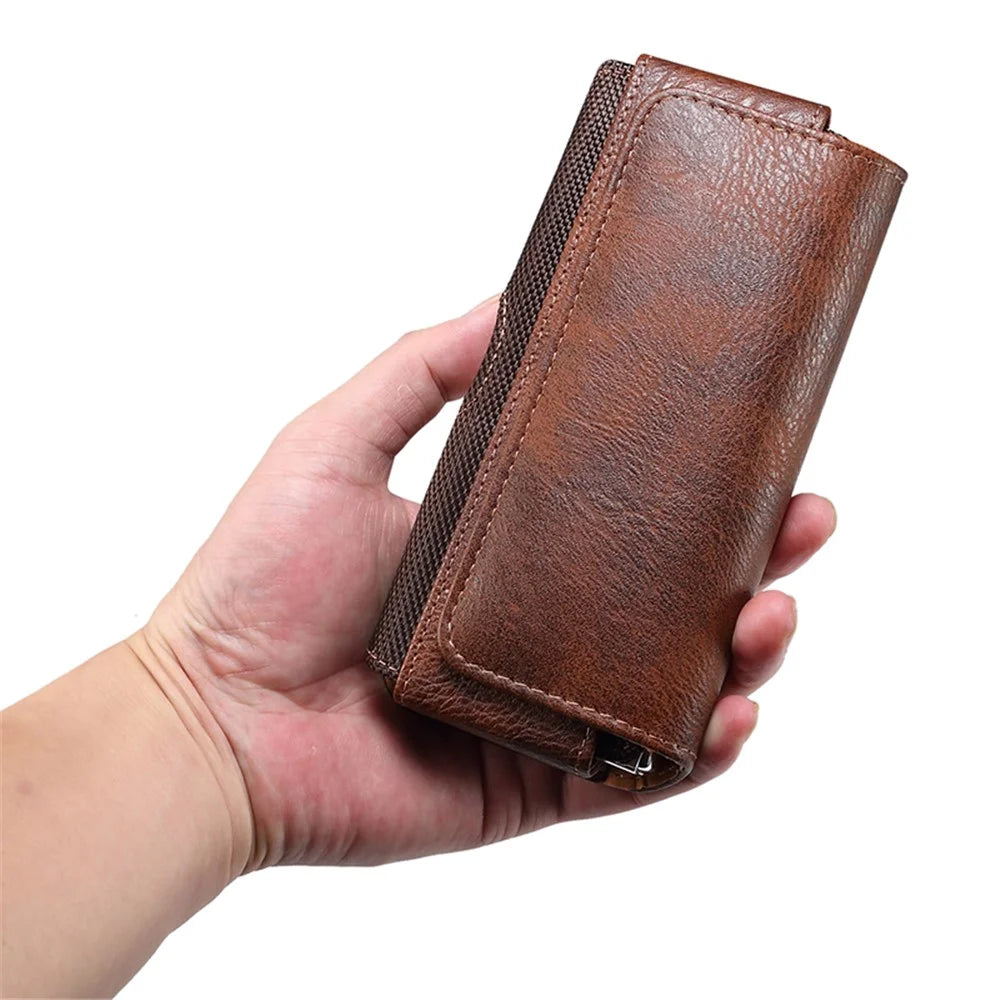 For Samsung Galaxy Z Fold4 5G / Huawei Mate X3 5G PU Waist Bag Holster Belt Clip Phone Case - Brown - 2