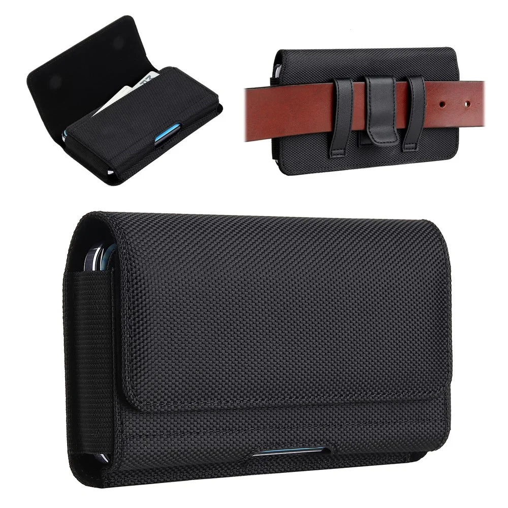 16 x 8.8 x 2cm PU Leather Waist Bag for 6.1 inch Cell Phone Magnetic Closure Phone Belt Pouch - 4