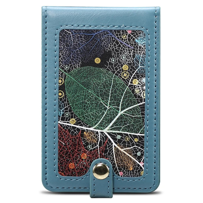Credit Card Holder Pattern Mini Front Pocket Wallet Card Case with ID Window - Blue - 2
