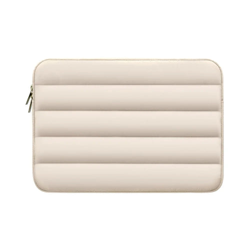 CL283 For 13-14 Inch Laptop Down Jacket Design Notebook Sleeve Portable Zipper Bag - Apricot - 1